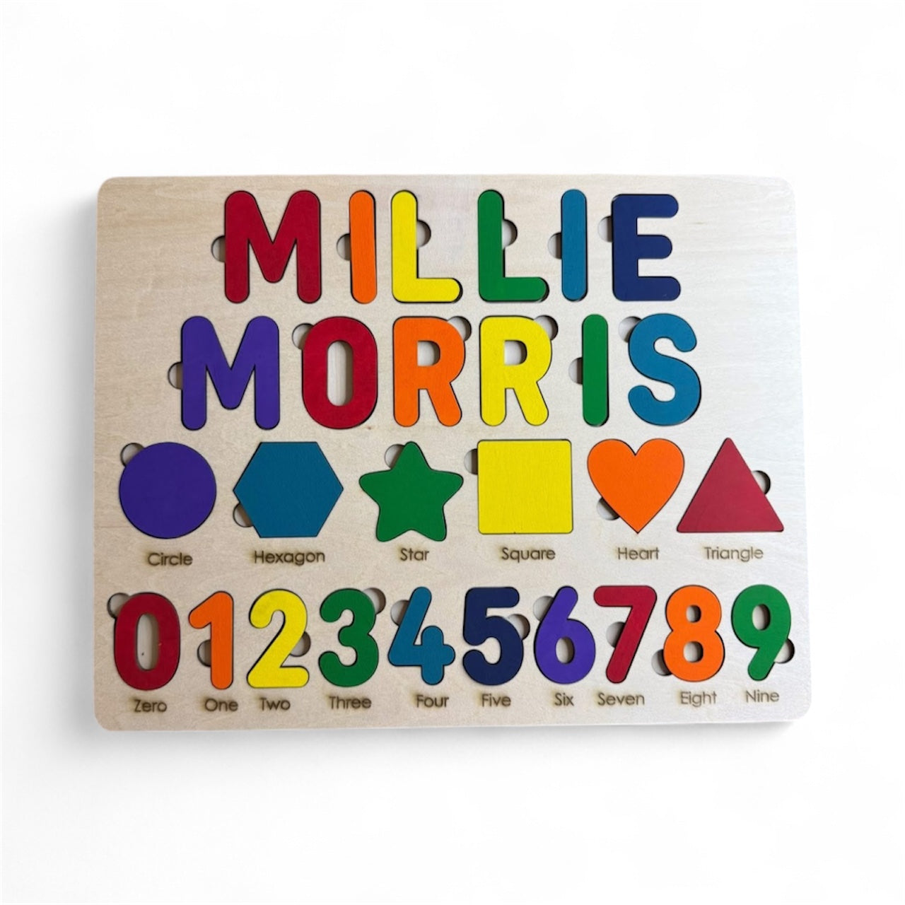 Name , number, shape puzzle