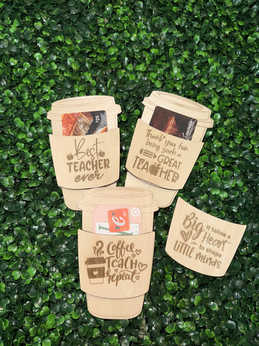 Coffee cup gift card holder