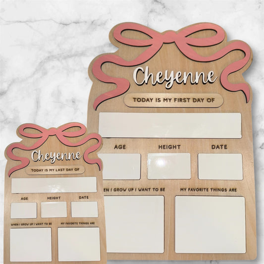 Back to school sign Bow